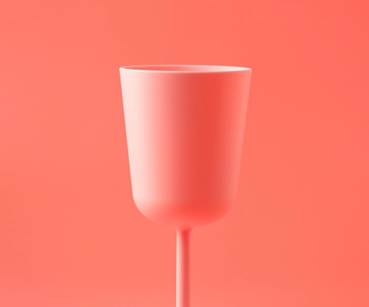 Picture of ared glass on a red background